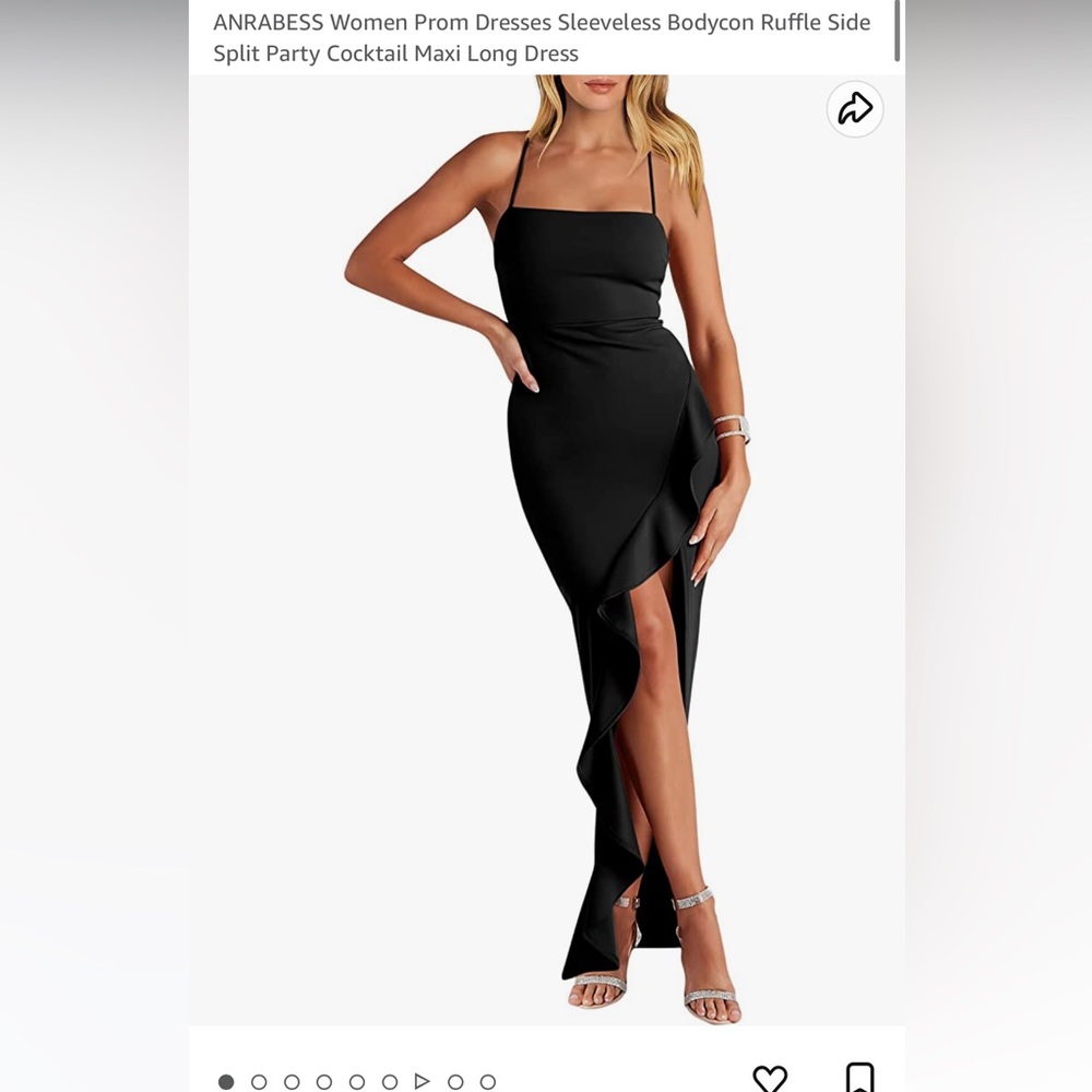 Black ruffle formal dress